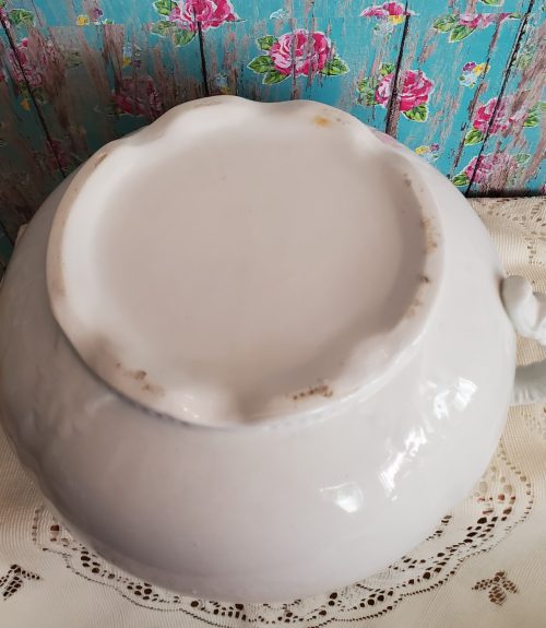 Antique Victorian White Ornate Chamber Pot bottom