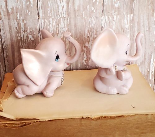 adorable anthropomorphic baby elephant figurines from the 1950s SIDE