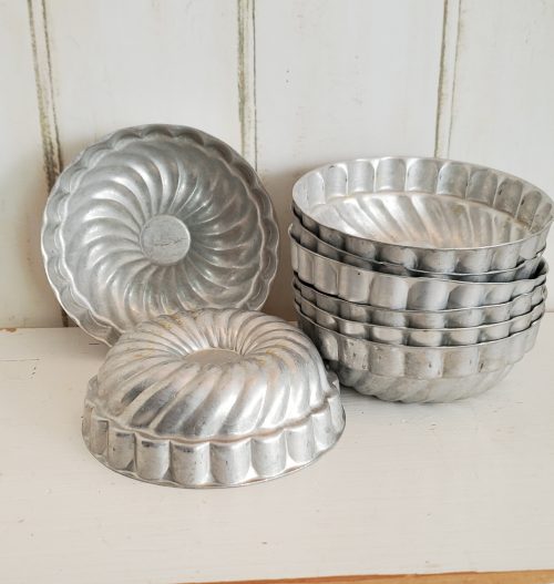 Vintage Mini Aluminum Swirl Jello Molds Tart Tins