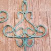 Turquoise Cast Iron Metal Scroll Candle Wall Sconces