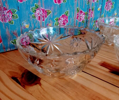 Vintage Early American Prescut Star of David Cereal Icecream Dessert Bowls