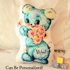 handmade kitsch blue baby bear pillow meyercord anthropomorphic decor