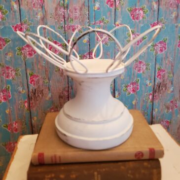 White French Country Pedestal Metal Basket