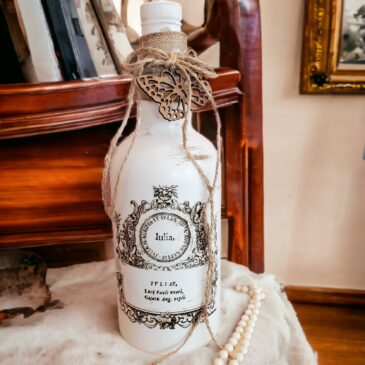 Distressed French Country Decorative Bottle
