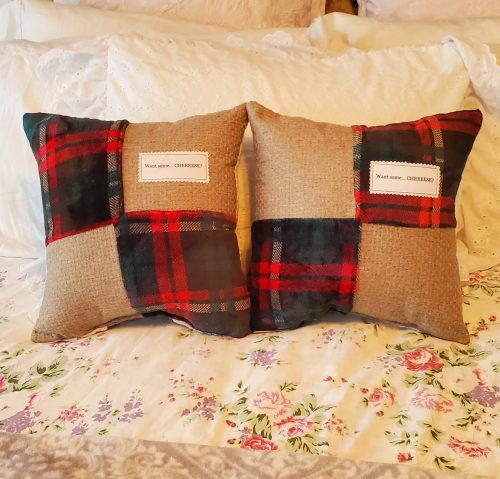 memory pillow made from dog bedding and blanket