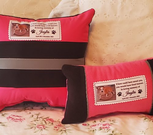 pet memory pillow made from dog sweater
