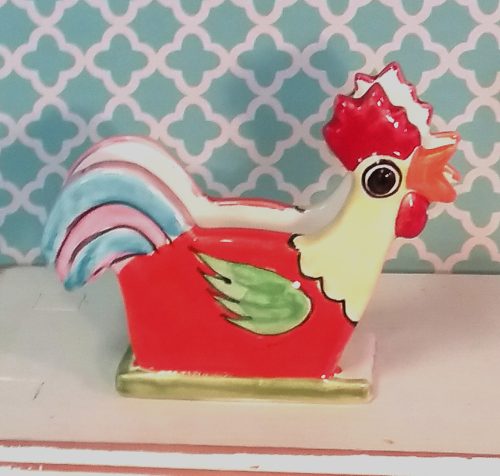 Nino Parrucca Folkart Italian Rooster Napkin Holder