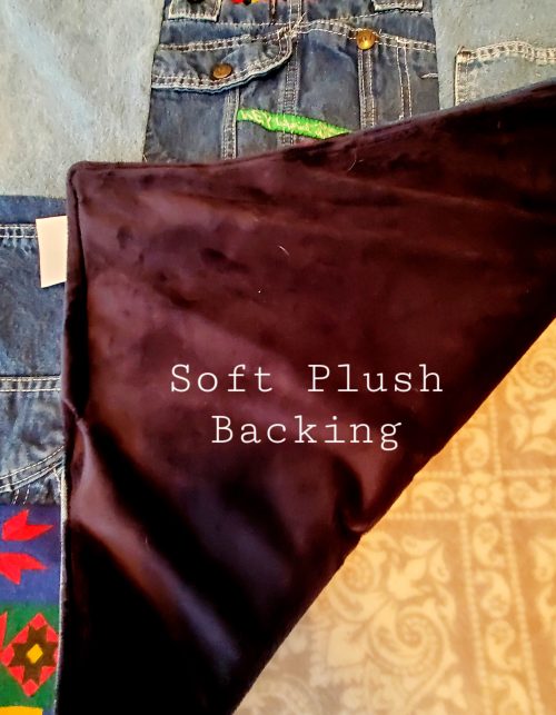 keepsake patchwork memory quilt blanket made from loved ones clothing plush backing