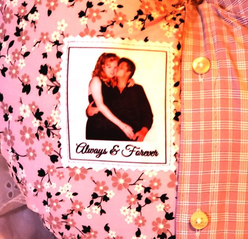 Custom Photo Patch on Heart Shaped Pillow