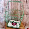 Green Wire Basket With Tile Bottom Country Kitchen Decor