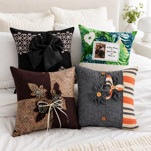 Fancy Memory Pillows Made From Loved Ones Clothing