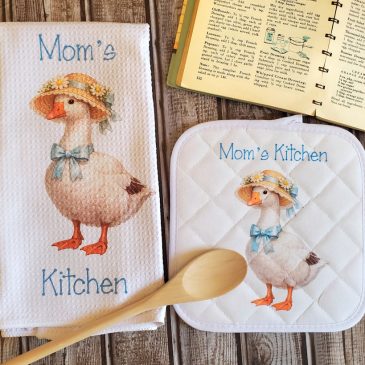 Personalized Country Goose Kitchen Towel Gift Set