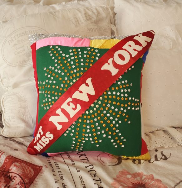 memory pillow made from cheerleading costumes