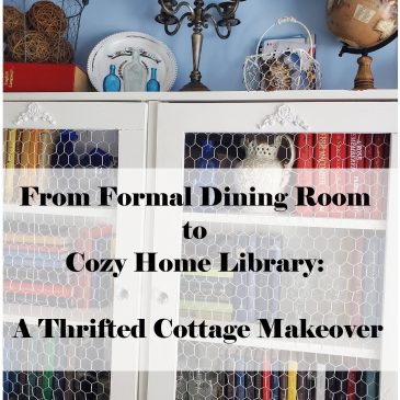 From Formal Dining Room to Cozy Home Library: A Thrifted Cottage Makeover