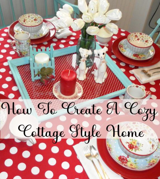 How To Create A Cozy Cottage Style Home Article Red and Aqua Blue Tablescape