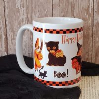 retro vintage halloween ceramic coffee mug