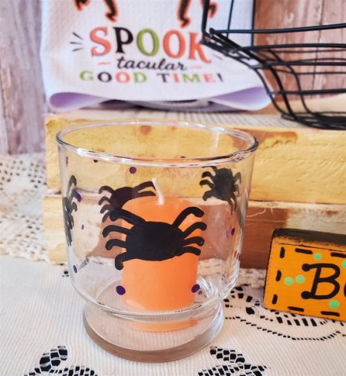 retro kitsch spider halloween decor bundle spider candle holder